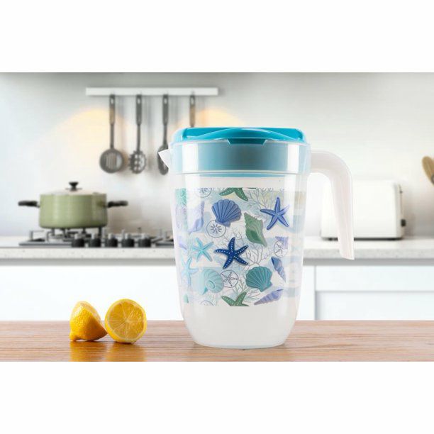 1 Gallon Pitcher with Blue Color Lid - Sealife