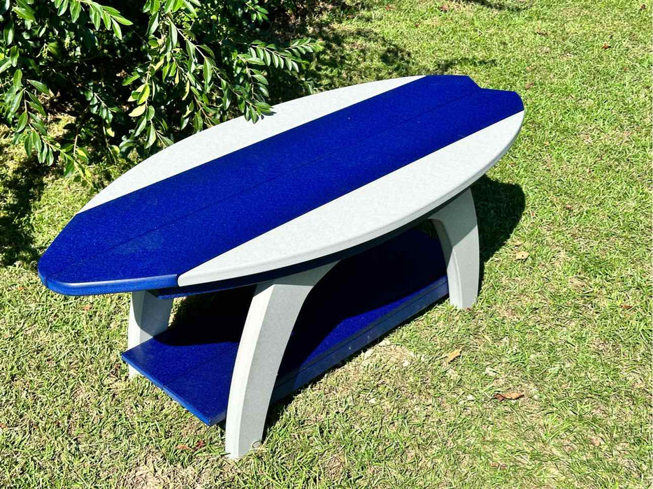 Surfboard Coffee Table- Light Gray & Patriot Blue