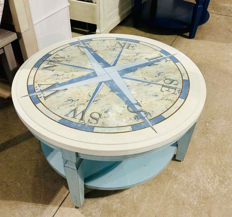 Vista Round Coffee Table- Nautical Compass