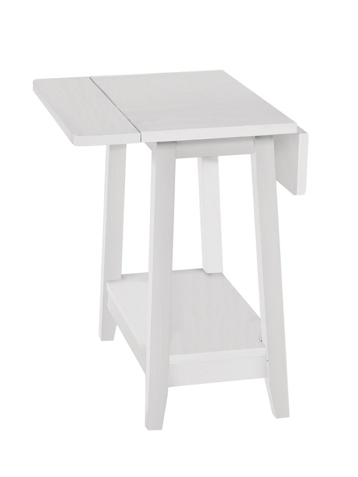 Drop-Leaf Side Table- Pure White