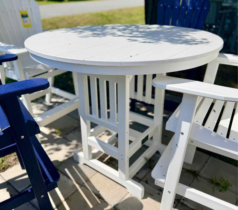 48" Round Bar Height Table- White