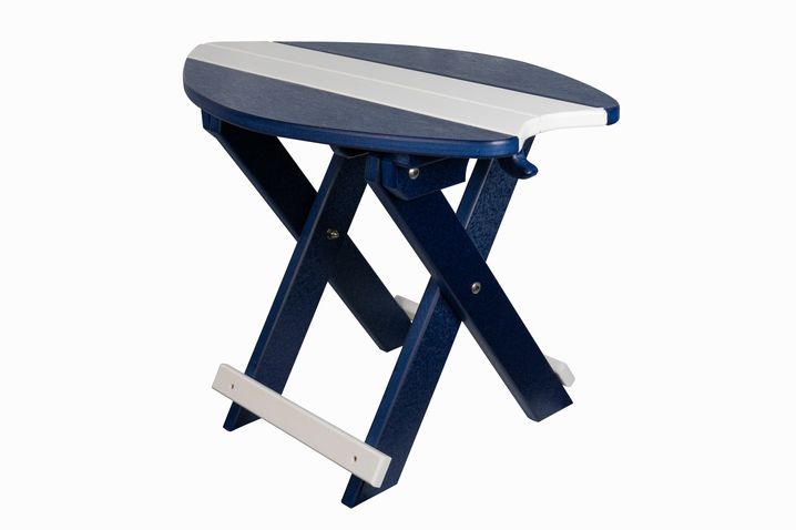 Folding Surfboard End Table- White & Patriot Blue