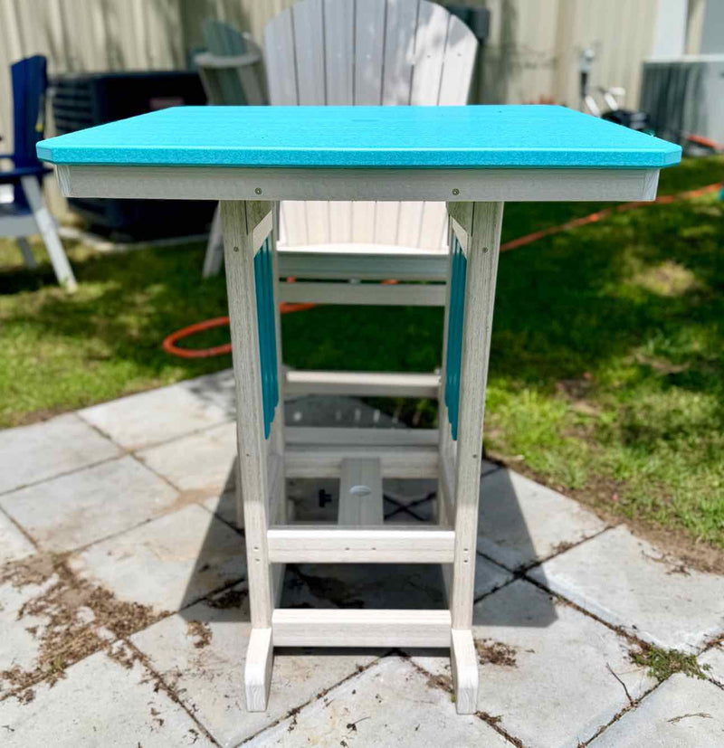 33" Square Bar Height Table- Aruba Blue & Seashell