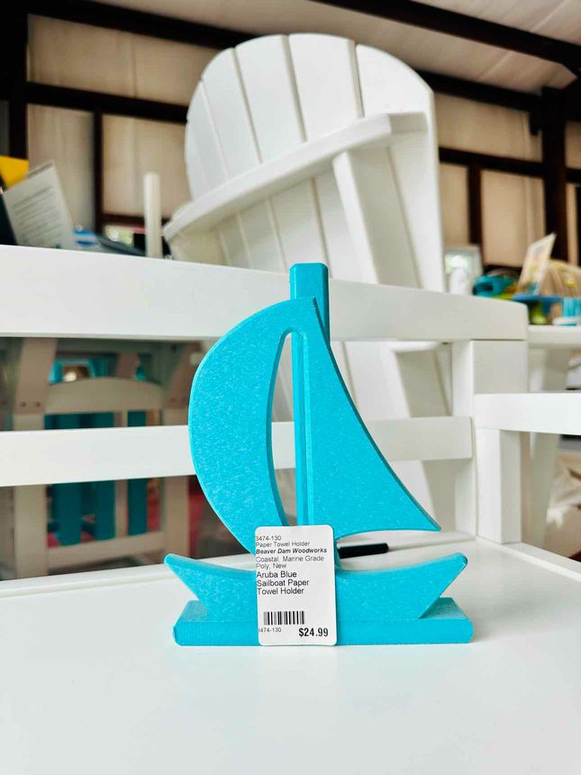 Sailboat Front Paper Towel Holder- Aruba Blue