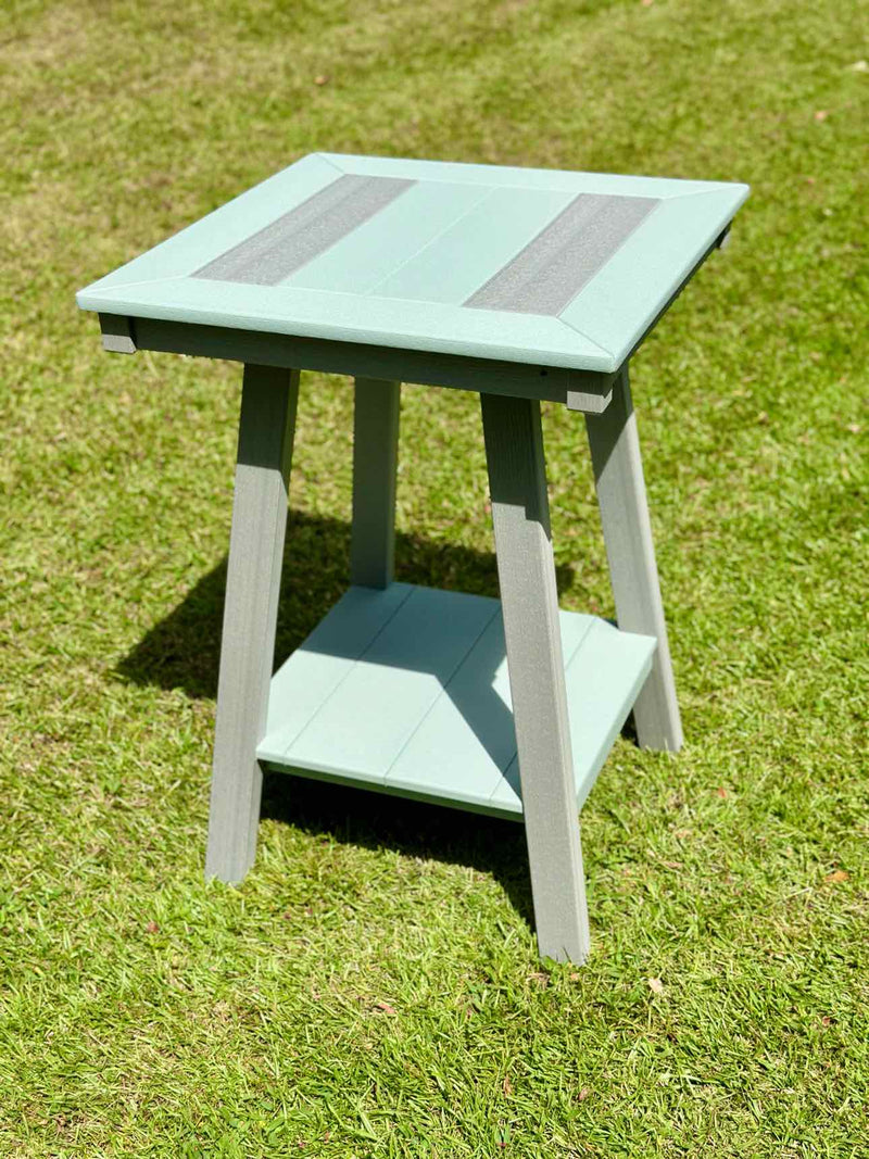 24" Seabreak Bar Height End Table- Driftwood & Mint