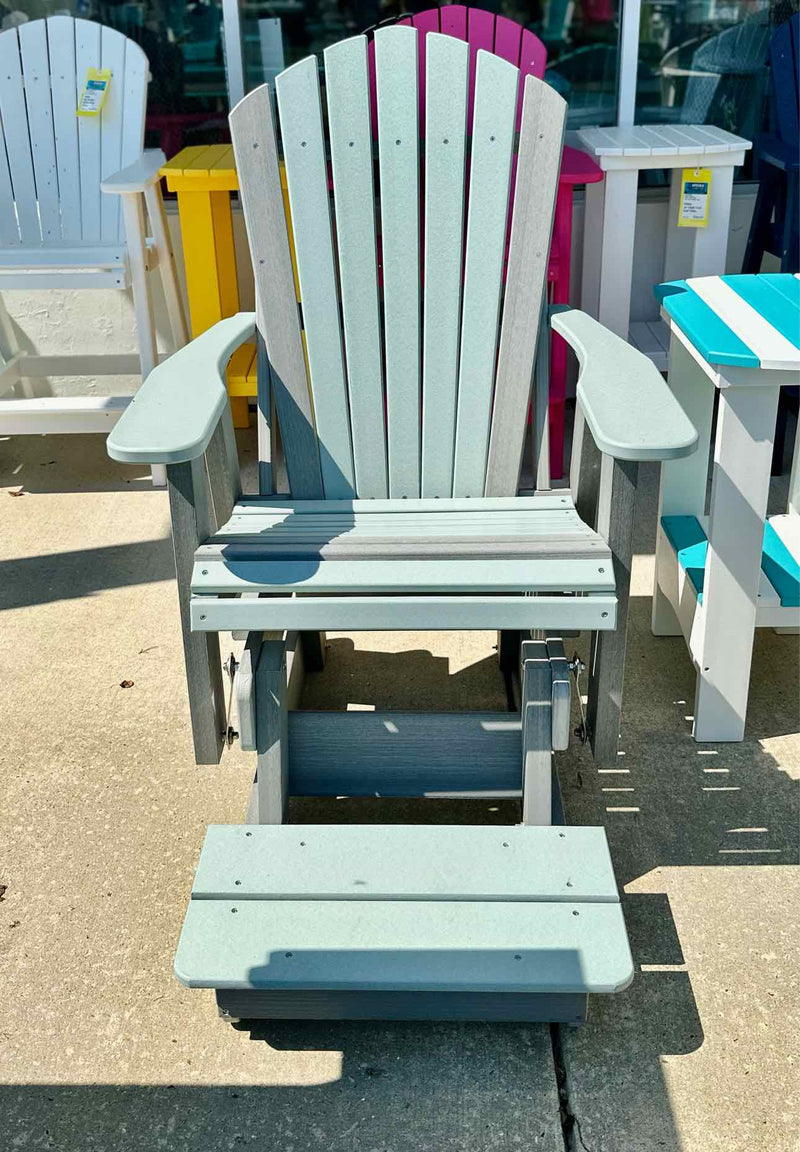 Counter Height Adirondack 2' Glider- Mint & Driftwood