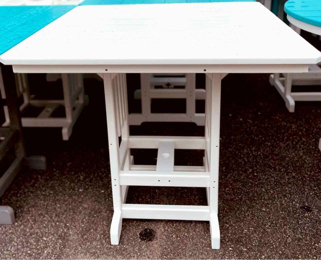 44" Square Bar Height Table-White