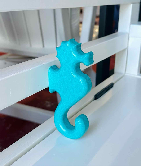 Seahorse Wall Hook- Aruba Blue