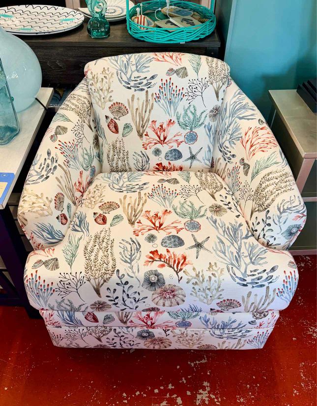 Barrel Chair- Nat Coral
