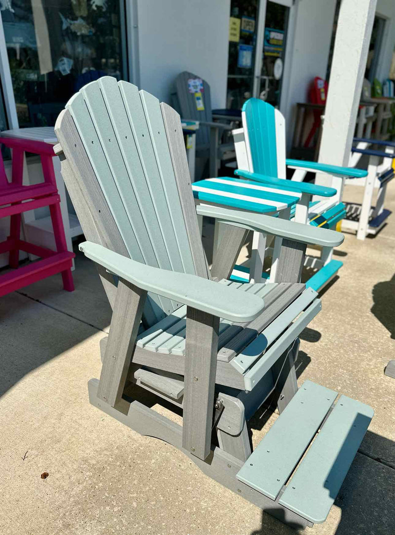 Counter Height Adirondack 2' Glider- Mint & Driftwood