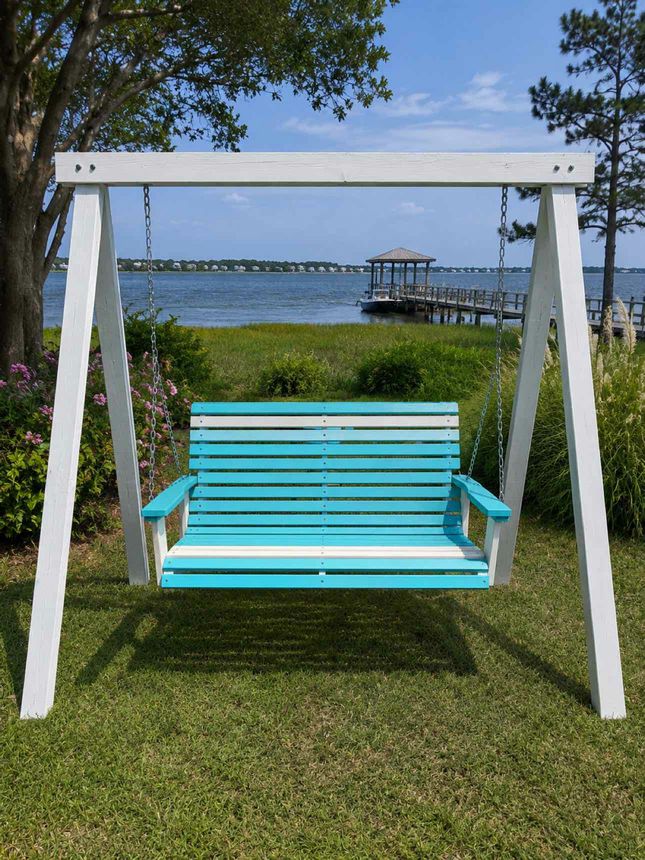 4' Rollback Swing- Aruba Blue & Seashell