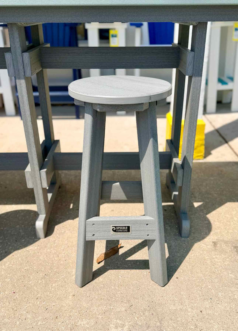 14" Round Bar Stool- Driftwood Gray