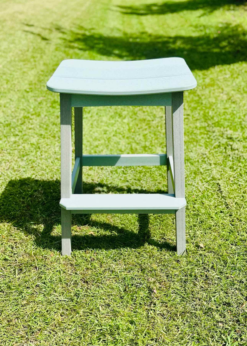 Surf Table Bar Height Saddle Stool- Driftwood & Mint
