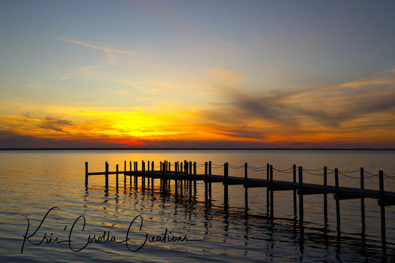 Kris' Corolla Creations 30" x 40" Wall Canvas- Sunset on the Dock