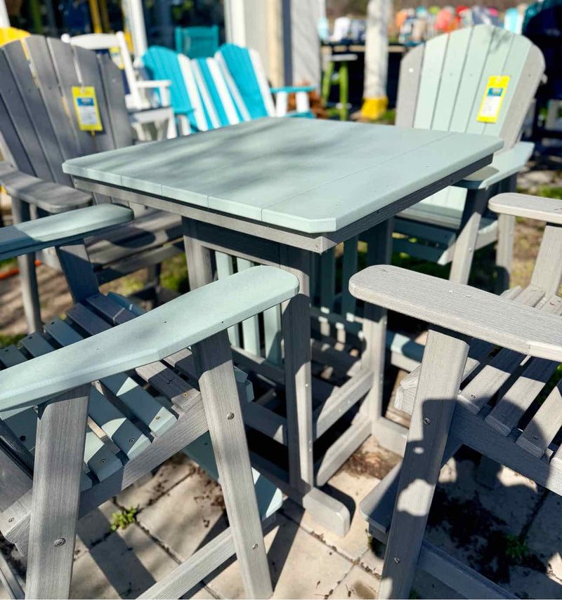 33" Square Bar Height Table- Mint & Driftwood
