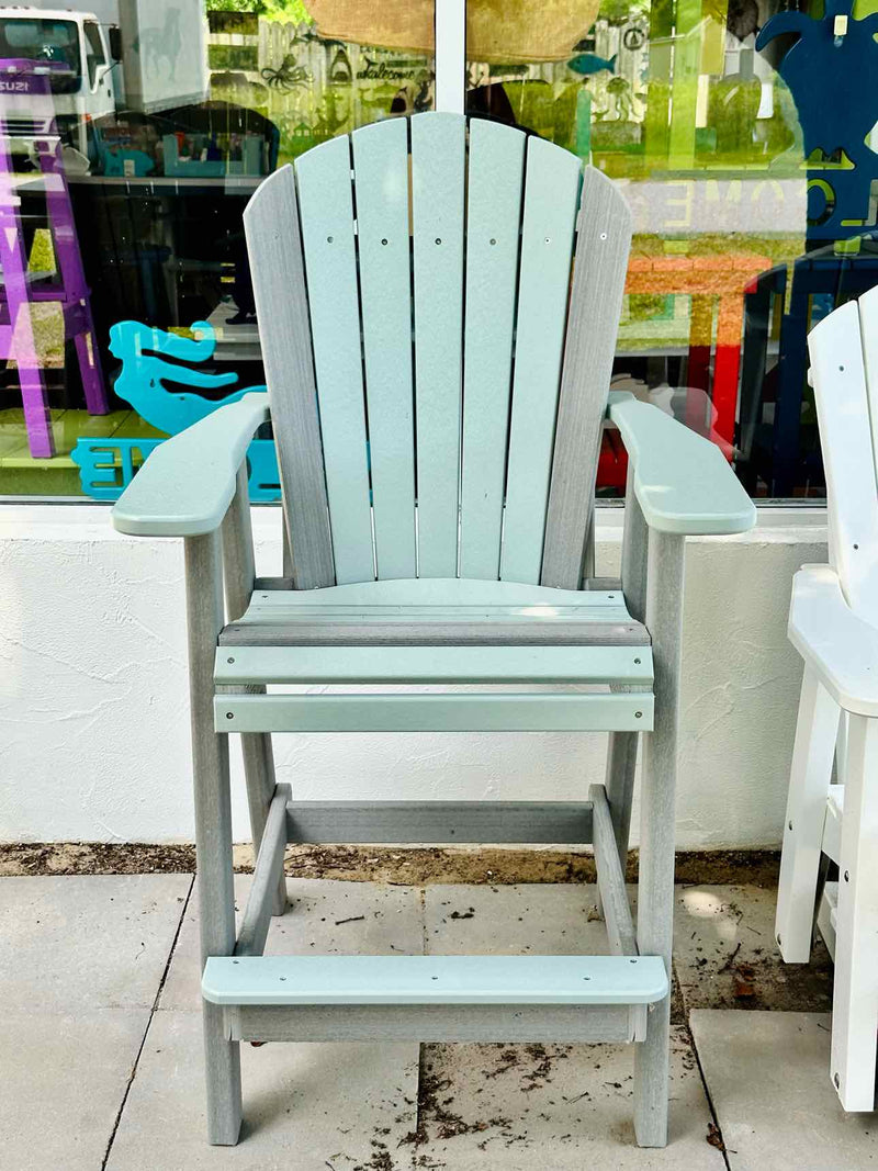 Bar Height Adirondack Chair- Mint & Driftwood