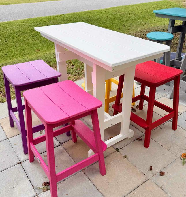 4' Rail Hugger Table- White