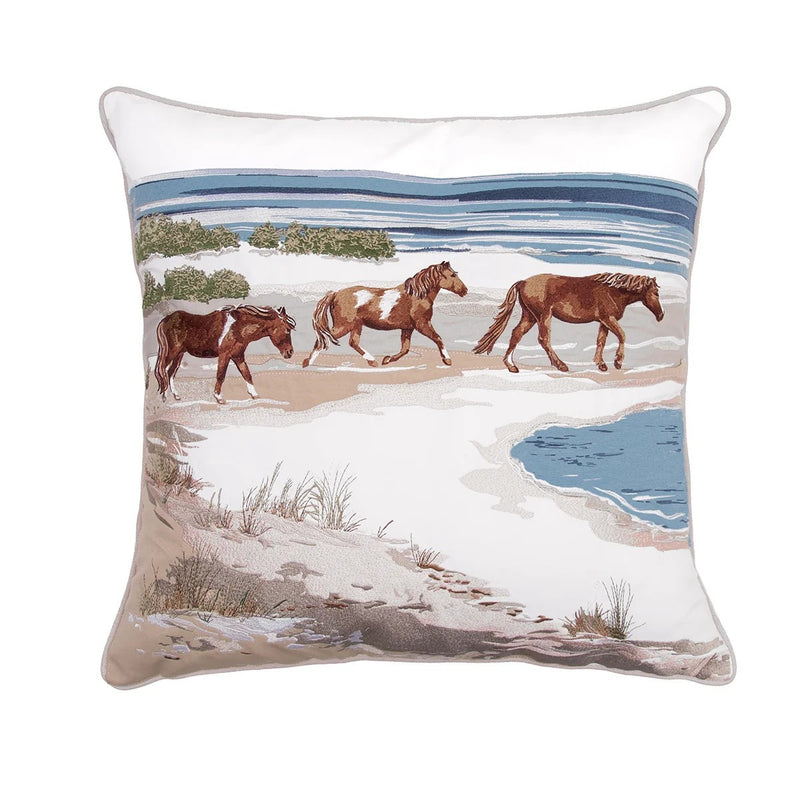 Indoor/Outdoor Pillow-Hoofprints in the Sand