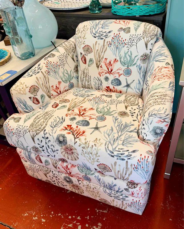 Barrel Chair- Nat Coral