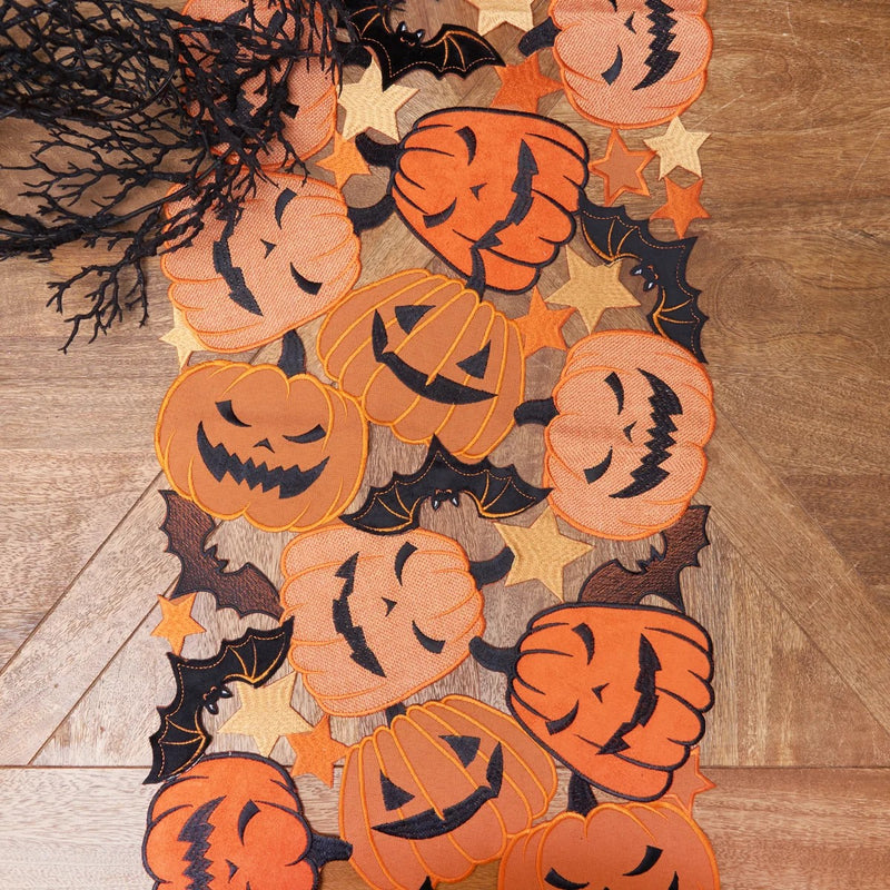 Jack-O-Lantern and Bat Table Runner