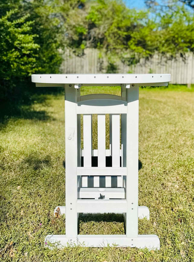 33" Round Bar Height Table- White