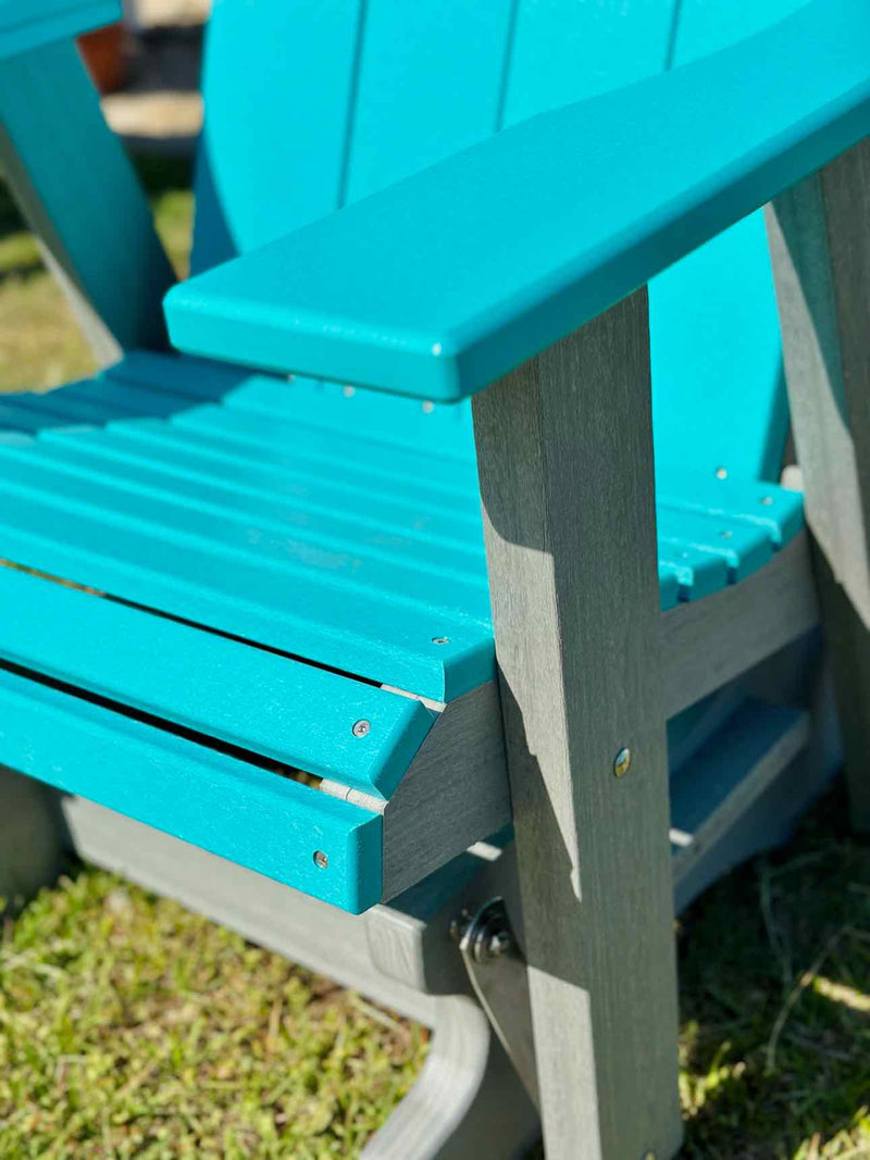 2' Contemporary Glider- Aruba Blue & Driftwood