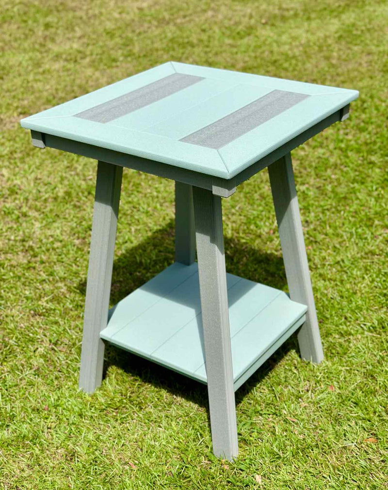 24" Seabreak Bar Height End Table- Driftwood & Mint