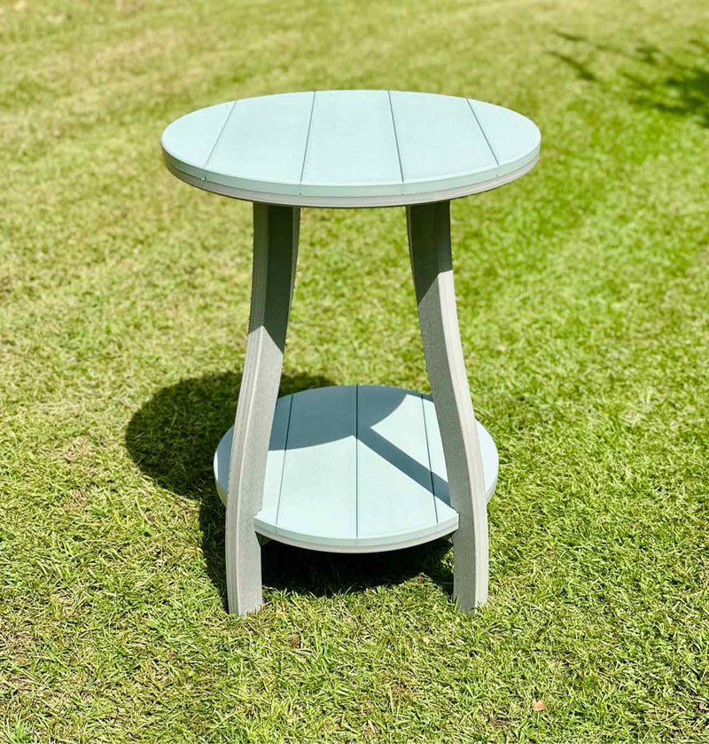 24" Round Serenity Bar Side Table- Driftwood & Mint