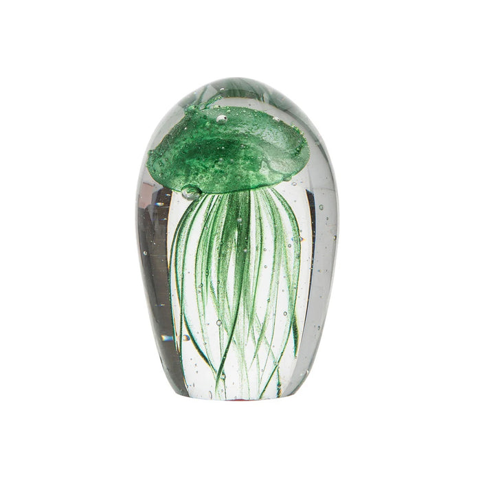 Glass Jellyfish Paperweight- Green