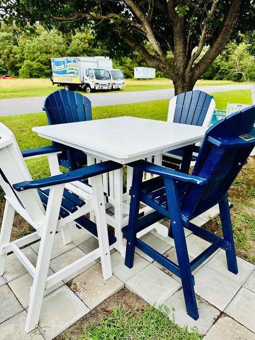 44" Square Bar Height Table- White