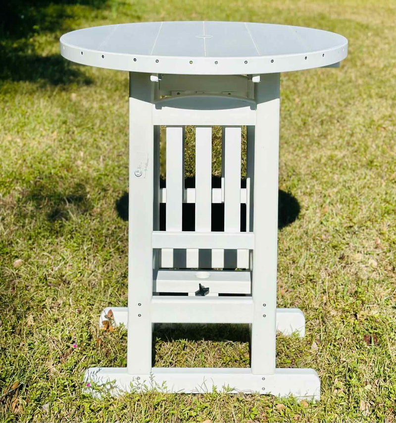33" Round Bar Height Table- White