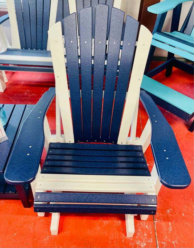 2' Adirondack Glider- Patriot Blue & White