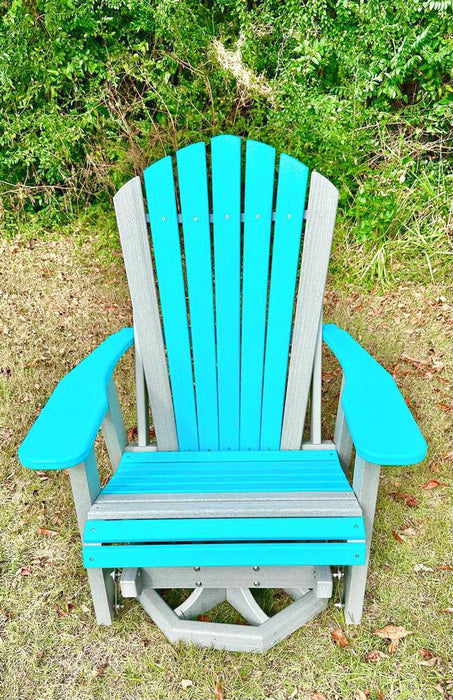 2' Adirondack Swivel Glider- Aruba Blue & Driftwood