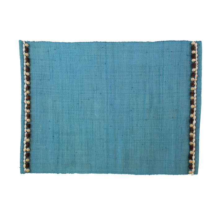 Blue Raffia Placemat Set