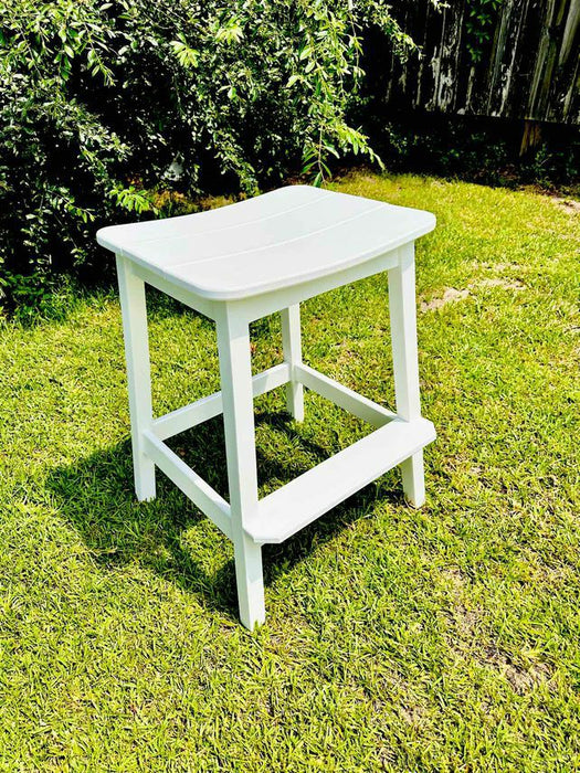 Surf Table Bar Height Saddle Stool- White