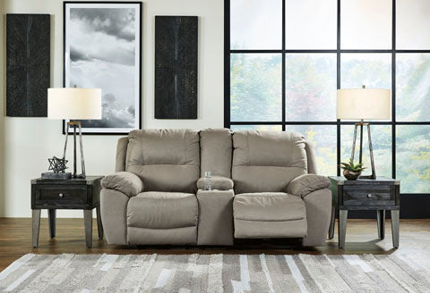 Next-Gen Gaucho Reclining Loveseat with Console- Putty