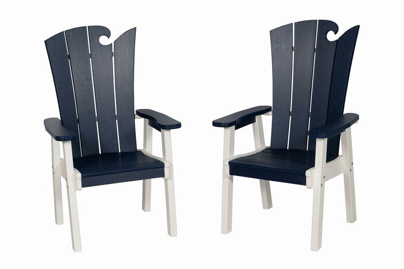 Ocean Wave Adirondack Chair- White & Patriot Blue