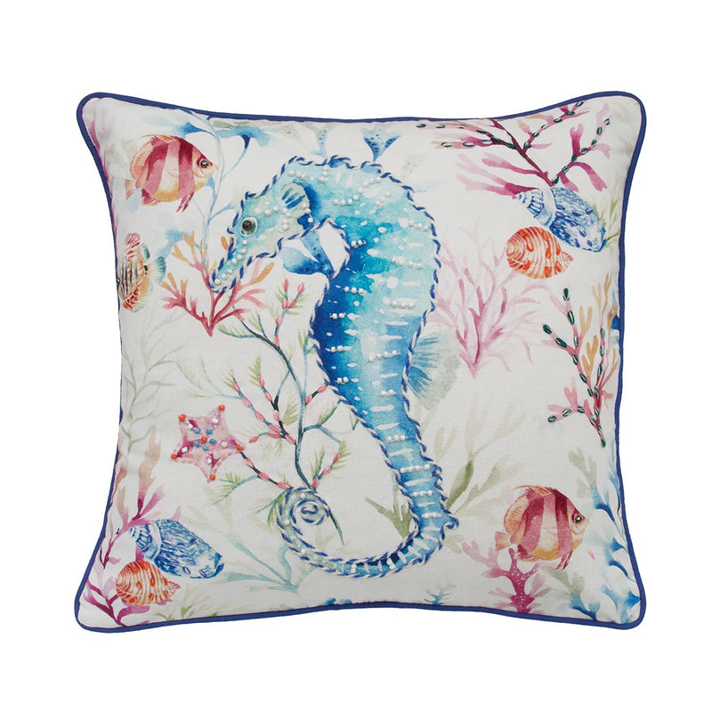 Nautical Seahorse Pillow