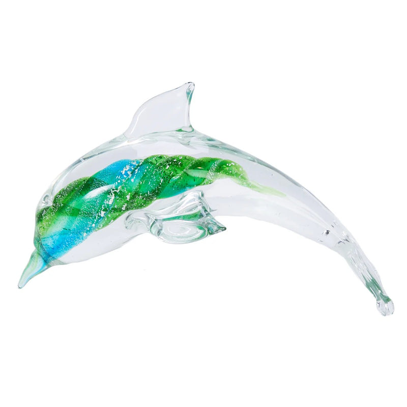Dolphin Swirl Glass Figurine