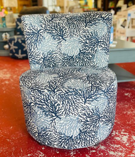 Armless Barrel Chair- Dwell Navy