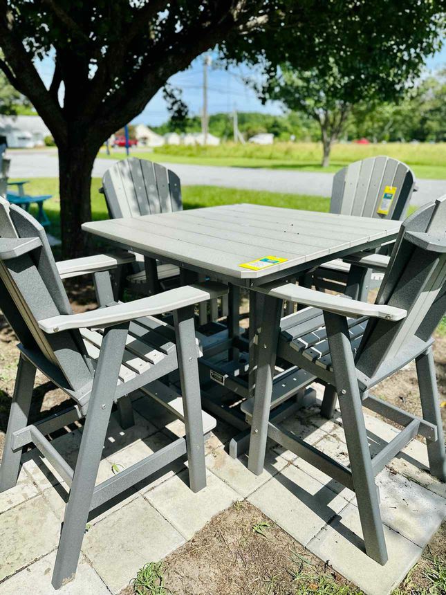 44" Square Bar Height Table- Light Gray & Dark Gray