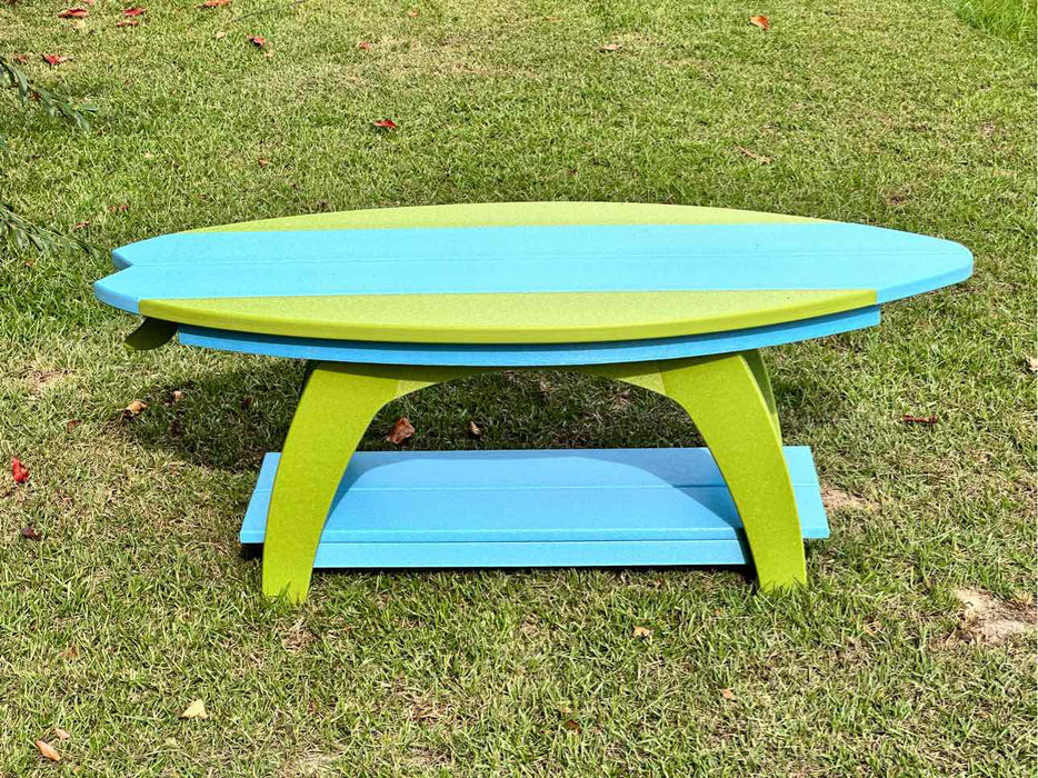 Surfboard Coffee Table- Lime Green & Powder Blue