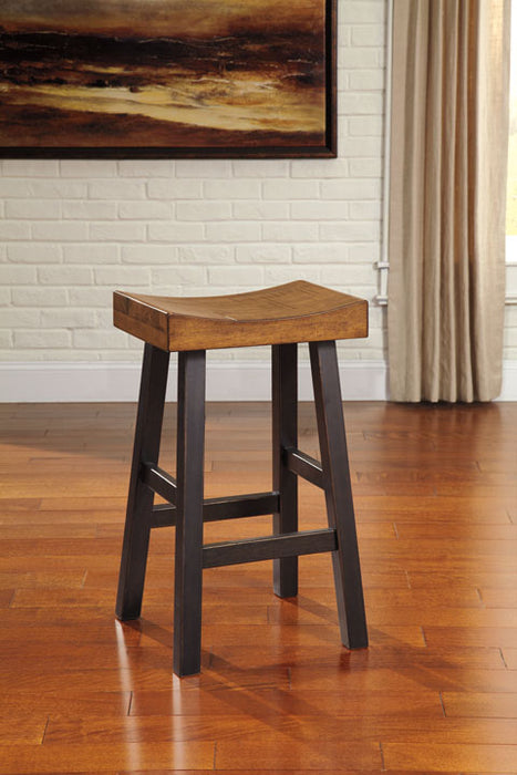 Glosco Bar Saddle Stool- Medium & Dark Brown