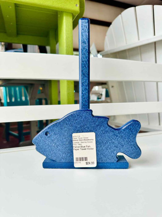 Fish Front Paper Towel Holder- Patriot Blue