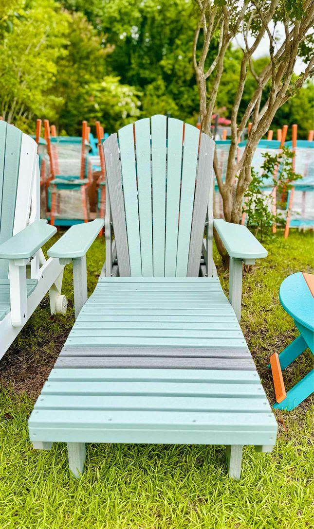 Chaise Lounger- Mint & Driftwood