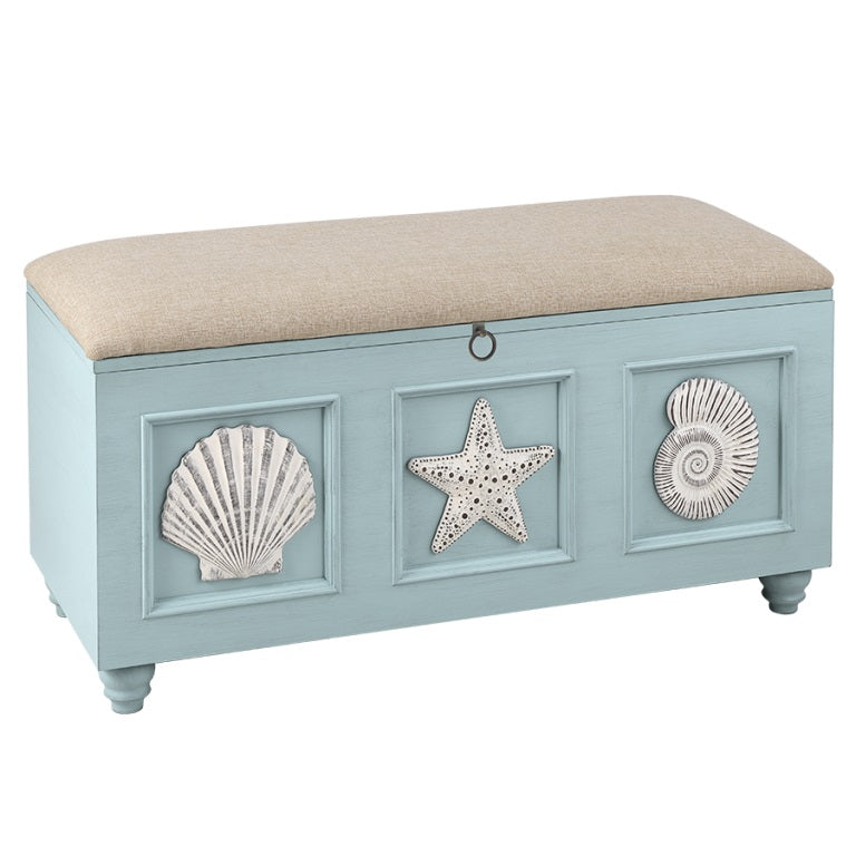 Padre Island Bench Chest- Glacier Blue