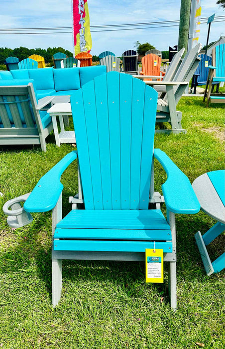 Adirondack Folding Chair- Aruba Blue & Driftwood Gray