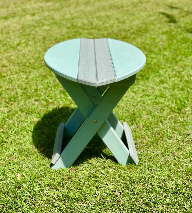 Folding Surfboard End Table- Driftwood & Mint