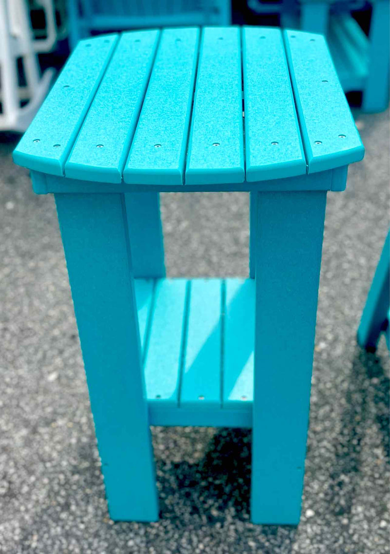 31" High Oval End Table- Aruba Blue