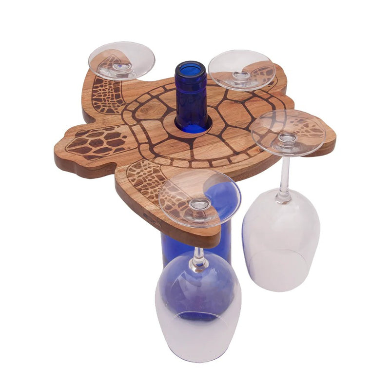 Sea Turtle Wine Bottle & Glass Holder